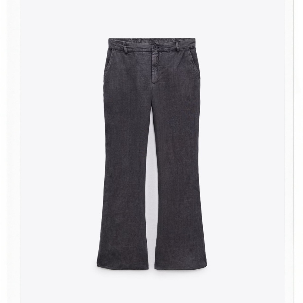 Zara - flared linen pants. Size M (28). GUC.
